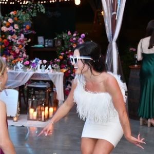 Fun feather White Dress